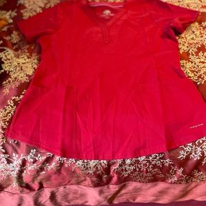 New Healing hands red scrub top